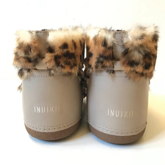 NEW INUIKII Classic Snow Boots Womens 37 7 Brown Leopard Jaguar Wild Print Shoes - Picture 9 of 12